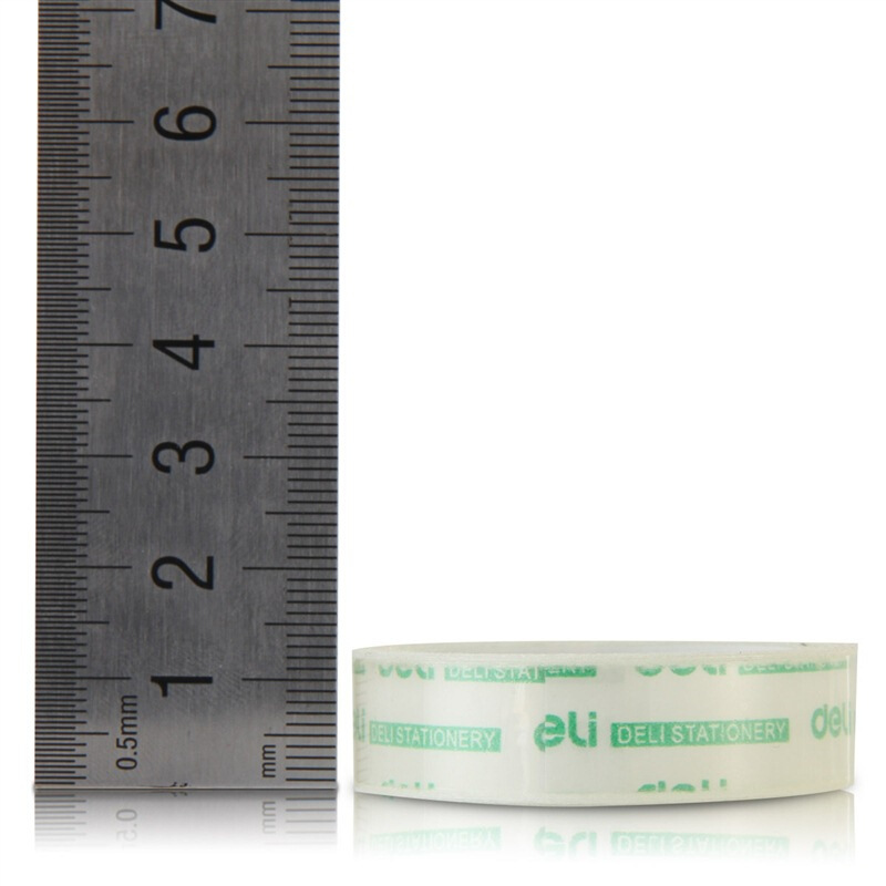得力(deli)透明高粘文具胶带/小胶带 12mm*18m 6卷/筒装 30029