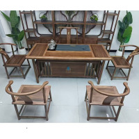 缘与君良XFC09茶桌：尺寸1800*800*750 材质：实木（一桌五椅）