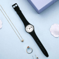 斯沃琪瑞士原装进口手表简约夜光学生男女防水指针式石英表 GB743