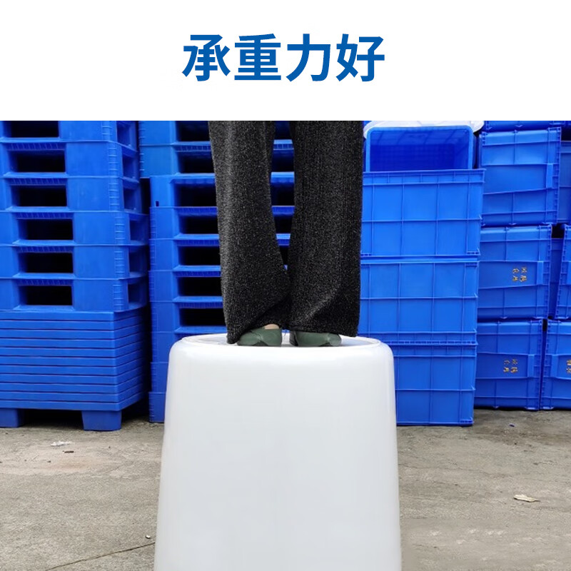 科力邦(Kelibang) 大号塑料桶 KB1219 圆形收纳桶 65L 蓝色带盖 5个装高清大图