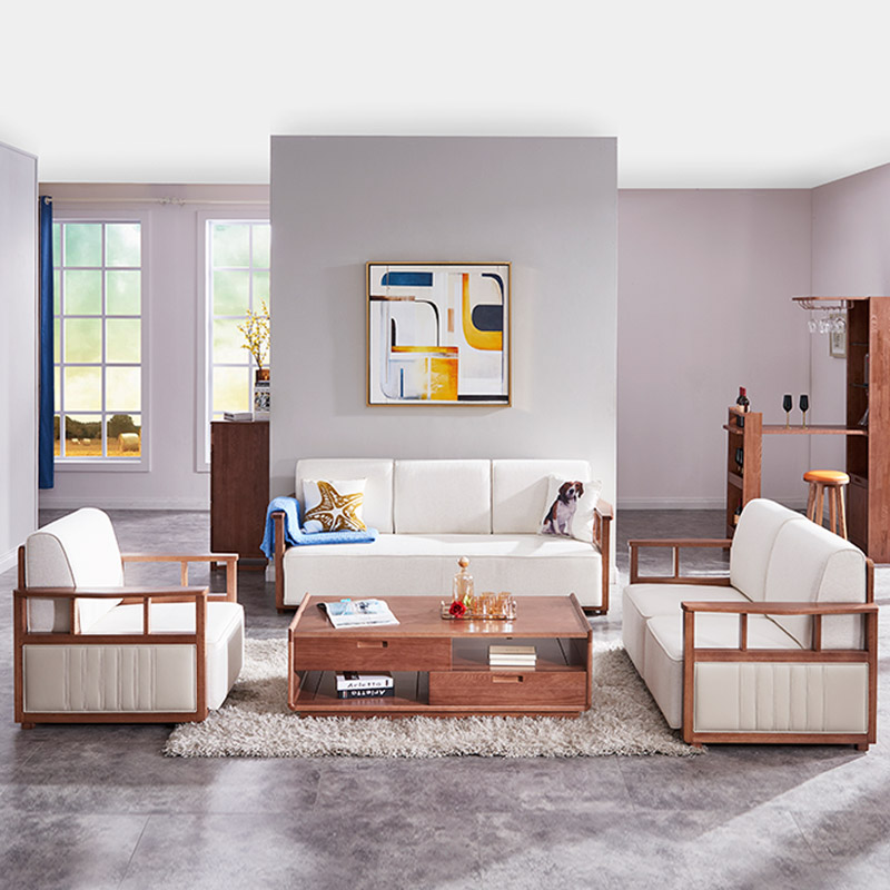 光明家具沙发简约现代实木沙发家用客厅轻奢沙发组合8283802p参数