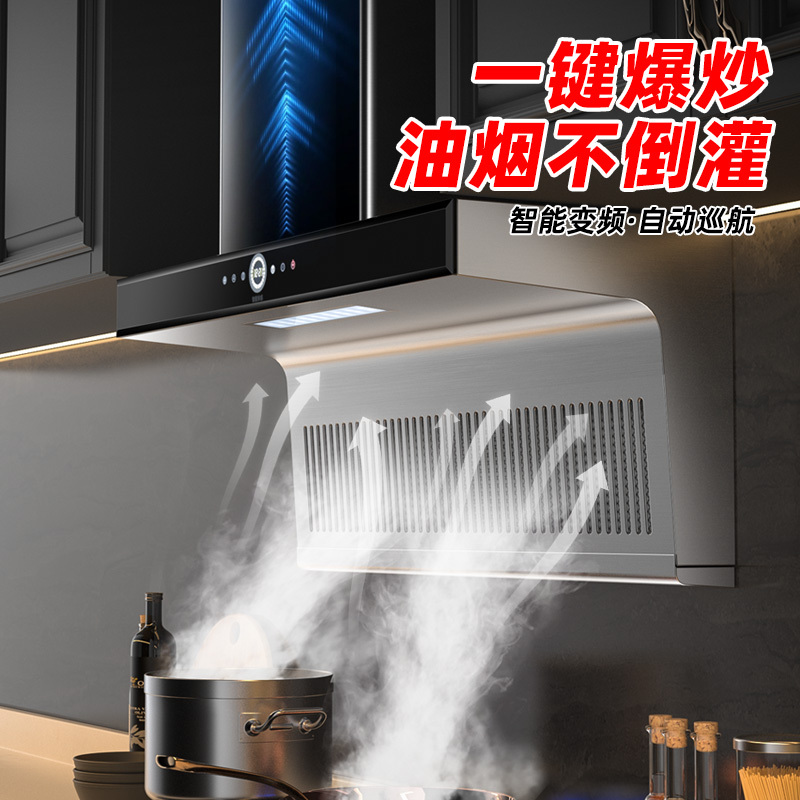 爱德(aide)侧吸式油烟机 新品变频大吸力40立方不锈钢7字型排油烟机单烟机免拆洗 厨房家用排烟机 DD02 师傅安装
