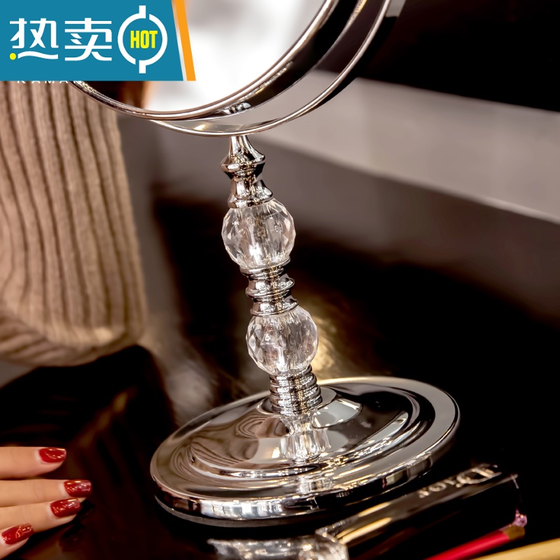 敬平kaman网红化妆镜台式大号公主镜双面高清桌面欧式美容镜子梳妆镜便携式用镜 B款6英寸高清大图