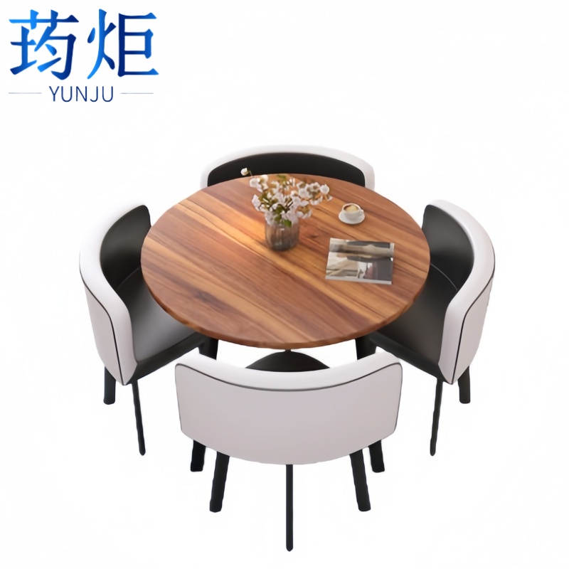 荺炬会客桌一桌四椅70cm套高清大图