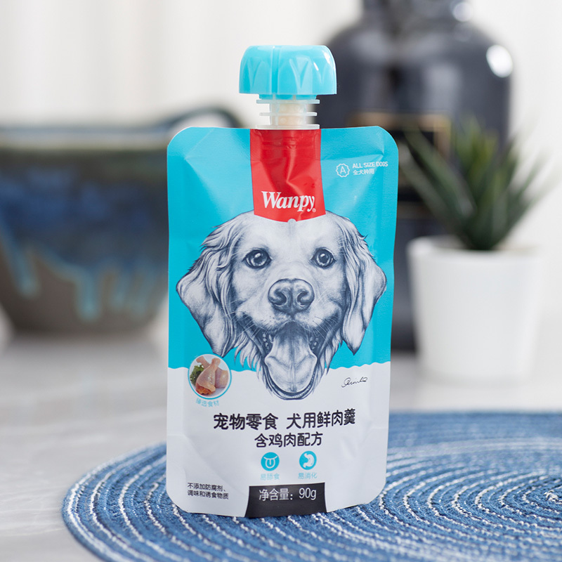 顽皮Wanpy宠物零食犬用鲜肉羹含鸡肉配方90g*6