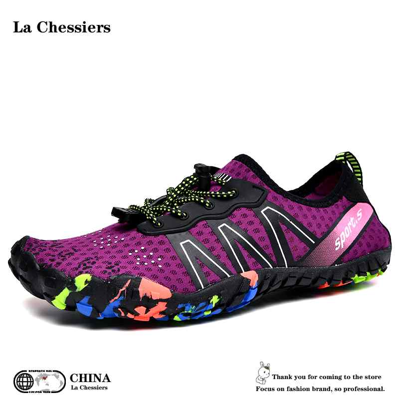 La Chessiers户外溯溪鞋男女沙滩鞋防滑水陆两栖速干涉水鞋透气游泳鞋男钓鱼鞋 紫色 41码
