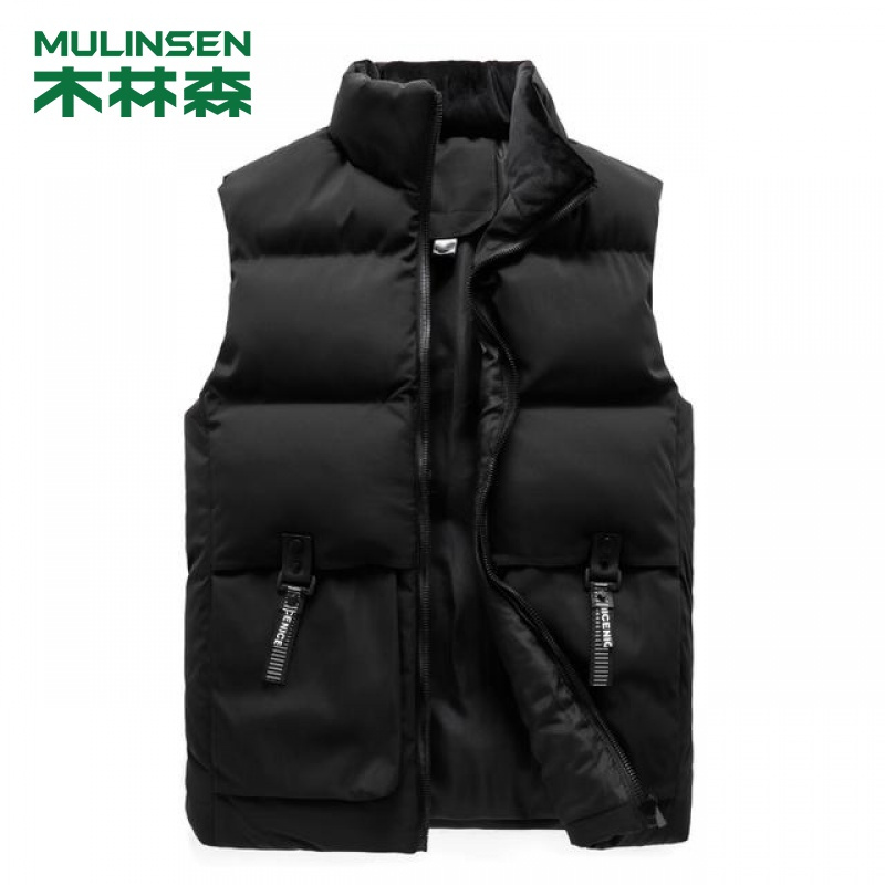 [直营]木林森(MULINSEN)马甲男冬季保暖加绒内里加厚立领背心坎肩棉马夹外套潮户外保暖棉衣