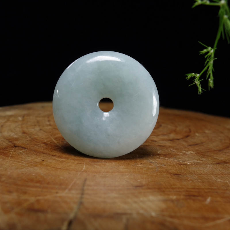 真玉天地天然翡翠平安扣吊坠糯种翡翠挂件把件男女情侣款附市级证书