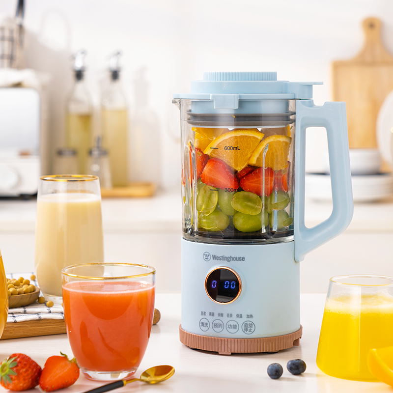 西屋迷你便携式破壁机wfb-a62蓝色 无渣免滤 变频 炖煮功能