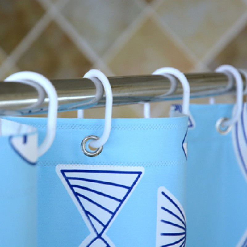 洗澡间浴帘防水加厚淋浴间浴室防水帘隔断帘免打孔帘子三维工匠