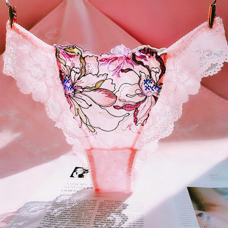波迷娜bomina内裤女士镂空甜美小包臀三角裤学生日系粉色可爱底裤粉红