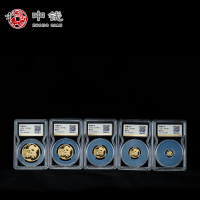 河南中钱 中国金币 2019年熊猫金币纪念币 熊猫金币五枚套装（金套猫） 评级封装版