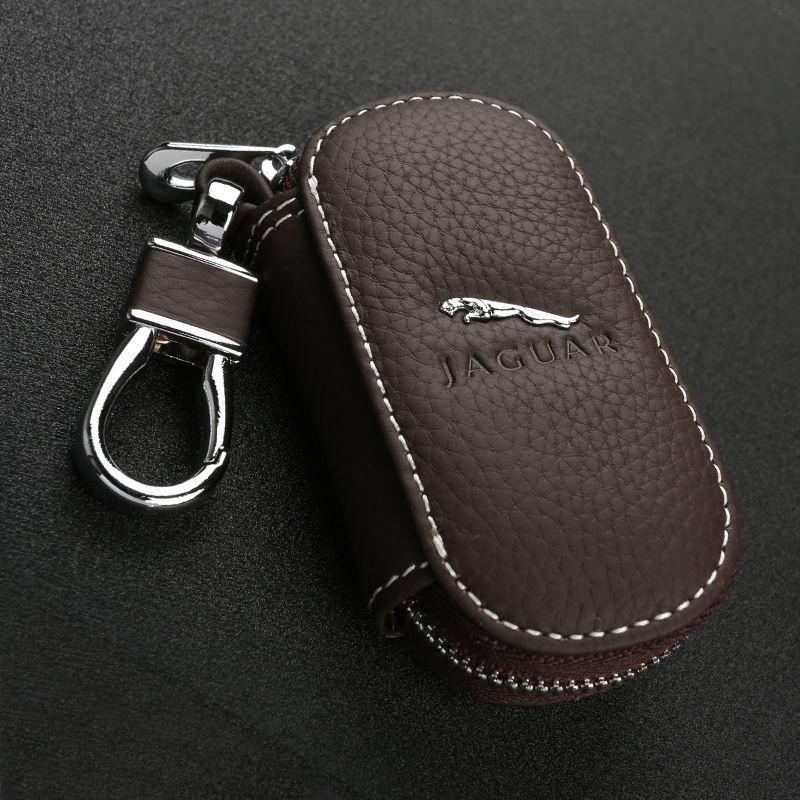 捷豹钥匙包真皮汽车xfl钥匙扣xelfpacexj捷豹真牛皮钥匙包套扣真牛皮