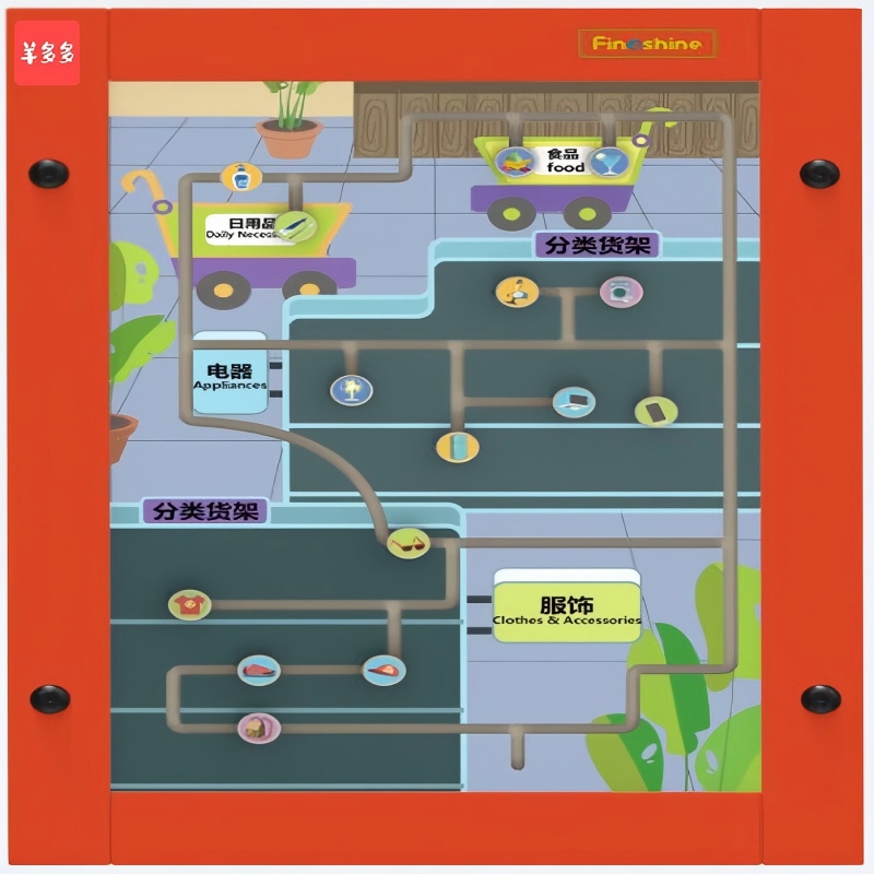 羊多多触摸墙儿童游乐玩具设备感统训练室内思维墙面 飞机墙面板高清大图