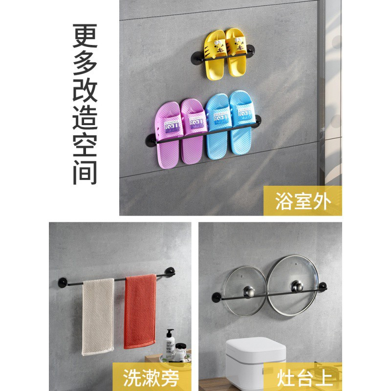 浴室壁挂墙上免打孔卫生间后厕所鞋子收纳毛巾置物架 三维工匠 经典银◆双人款储物架