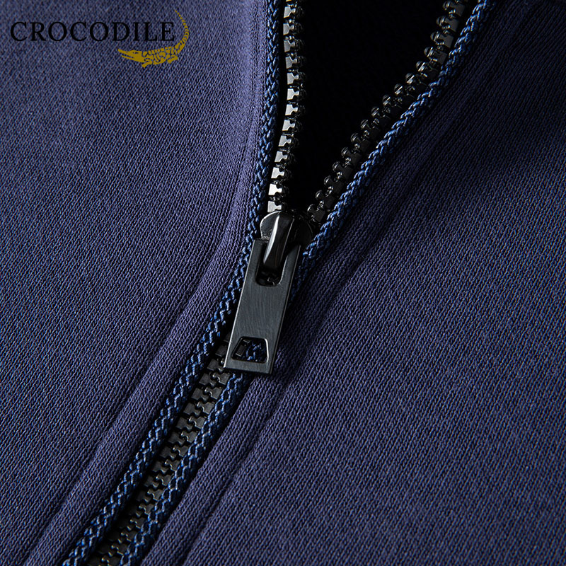 鳄鱼恤CROCODILE 半拉链衫男长袖T恤男装上衣商务休闲POLO衫男高清大图