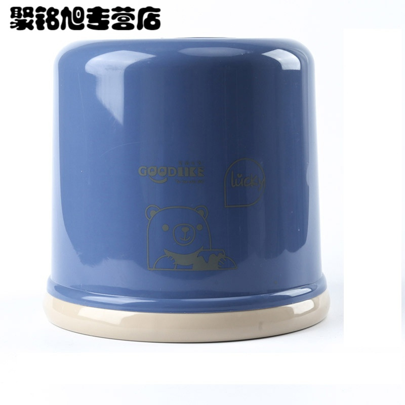 纸巾盒子 卫生间卷纸筒 防水塑料纸巾盒 卡通创意圆形抽纸盒-7158 紫色