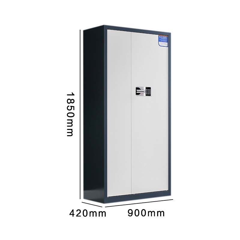 帅畅保密柜财务档案柜文件柜办公室资料储物柜保险柜通体灰框白门-国保密码锁高清大图