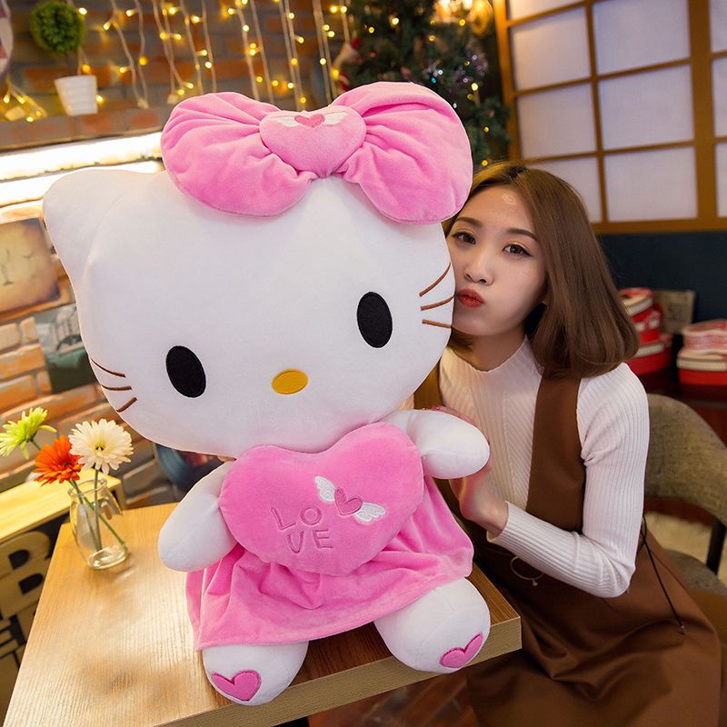 天使hello kitty公仔 kt猫毛绒玩具猫咪布娃娃玩偶可爱凯蒂猫女生