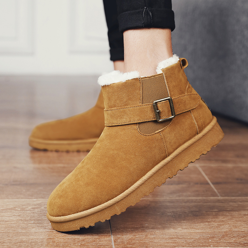 冬季雪地靴男加绒加厚保暖东北户外穿的温暖棉鞋时尚百搭男士棉靴