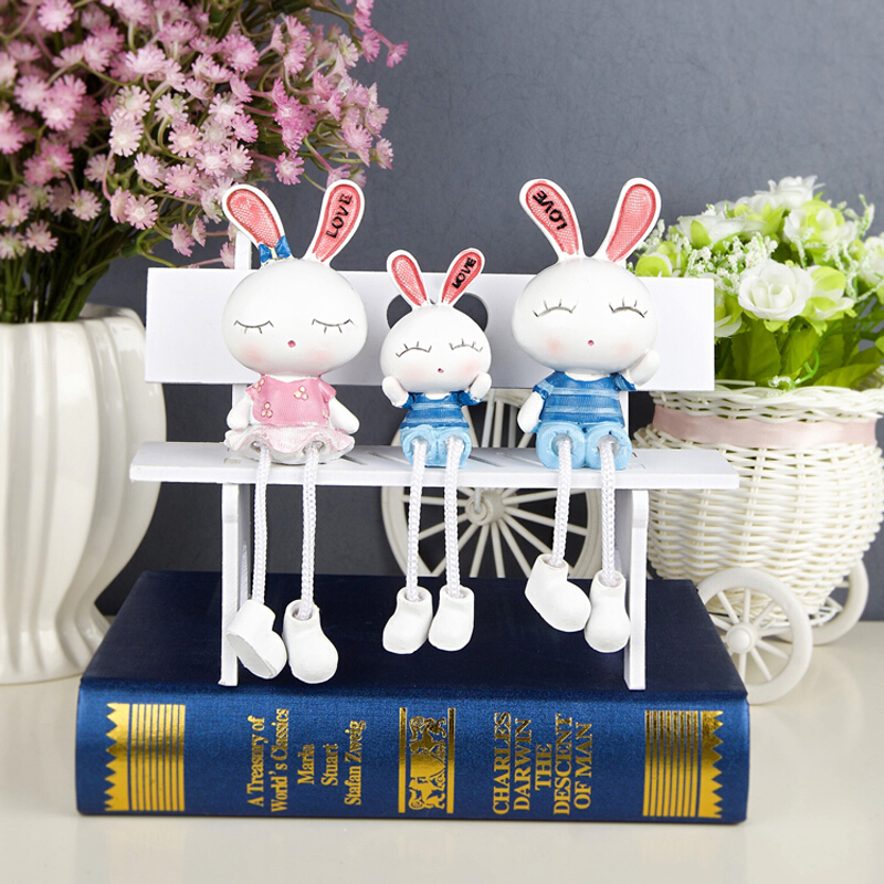 饰品创意小摆件桌上装饰品脚娃娃工艺礼品卡通人物摆饰结婚生活日用