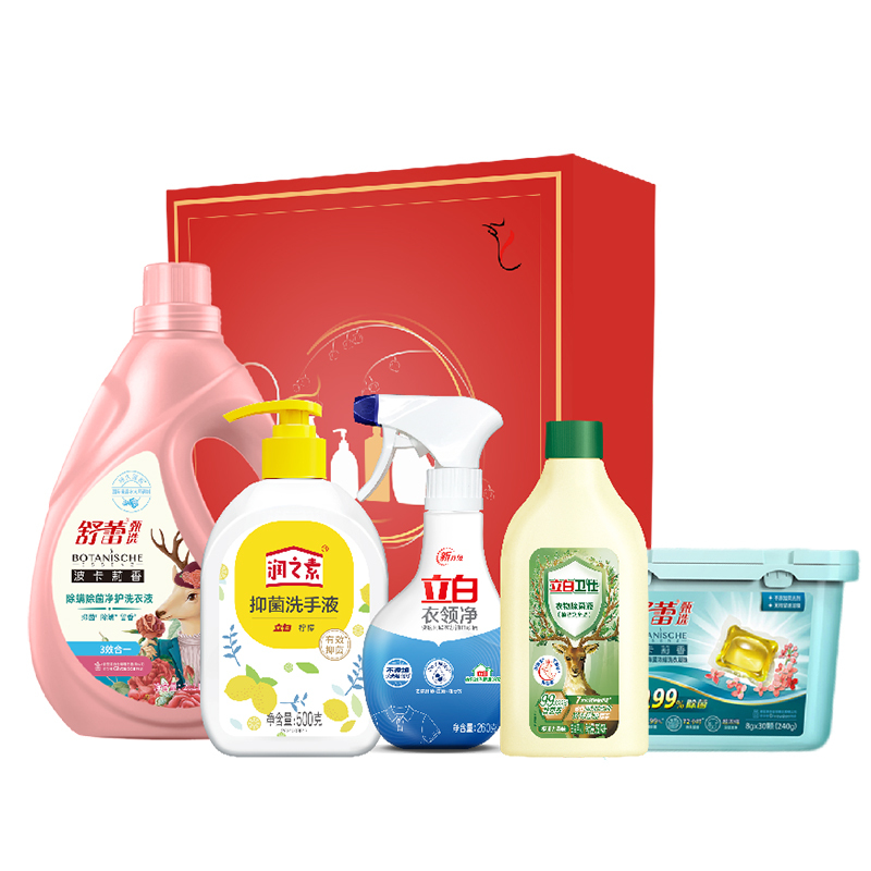 立白&舒蕾暖心组合清洁套装彩盒装-B款 3360g 家居清洁礼盒伴手礼