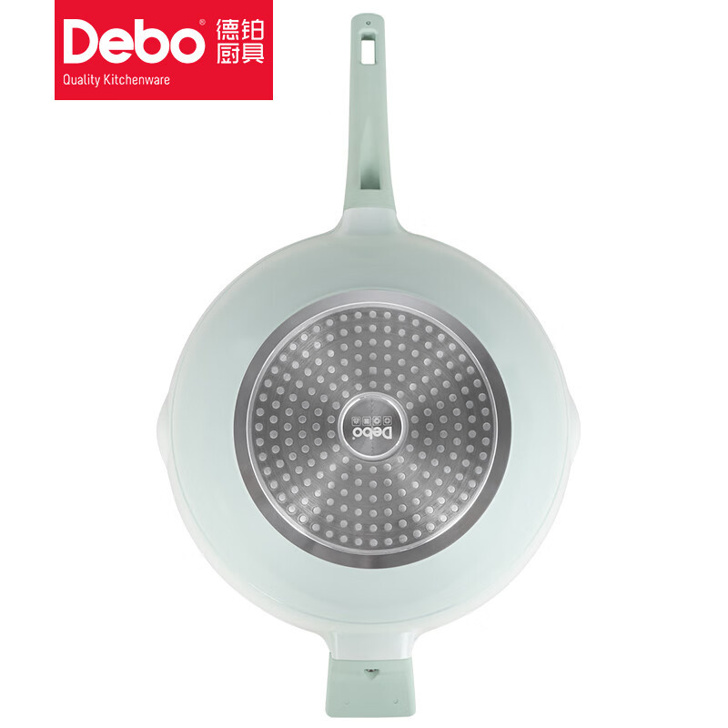 德铂(Debo) 卡姆洛铝合金炒锅陶瓷涂层32CM不粘锅电磁燃气有盖DEP-898高清大图