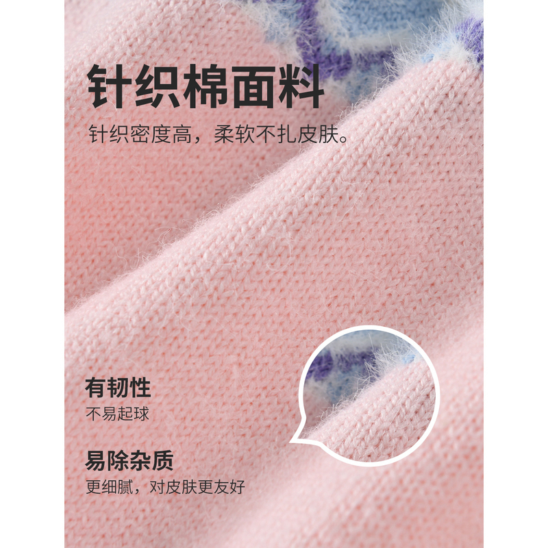 [1件3.5折价:67.2元]铅笔俱乐部2024秋冬新款女小童毛衣儿童圆领针织衫宝宝套头上衣