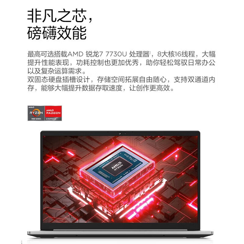 ThinkPad 联想ThinkBook 15锐龙版 15.6英寸商务轻薄笔记本电脑 2023新品 R5-7530U