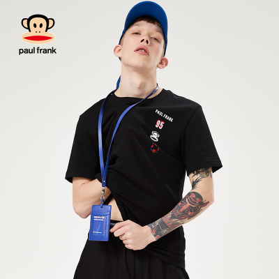 Paul Frank/大嘴猴2019夏季短袖针织衫男韩版宽松上衣百搭潮