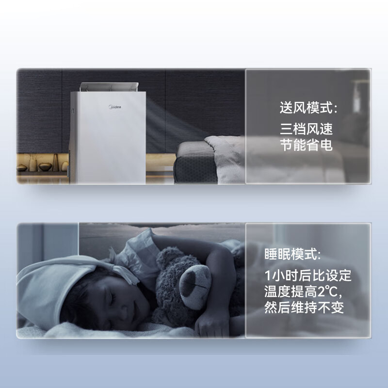 美的移动空调大1匹单冷 急速制冷家用厨房自蒸发免排水免外机安装安静低噪插电即用KY-26/N1Y-PQ