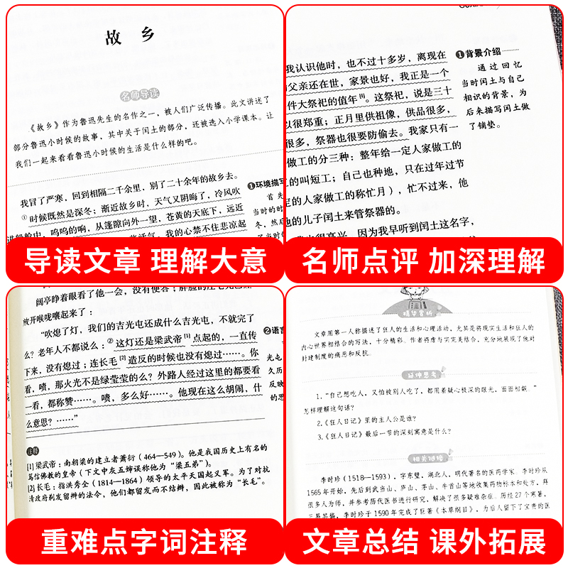 孔乙己 [正版]鲁迅经典作品全集 故乡原著朝花夕拾呐喊狂人日记小学生读本四五六年级阅读课外书必读野草彷徨阿Q正传鲁迅的书高清大图