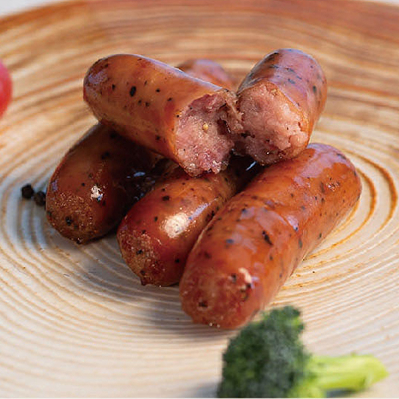 阿几米原味黑椒迷你纯肉肠热狗肠烧烤食材猪肉火腿肠肉质鲜美冷冻真空