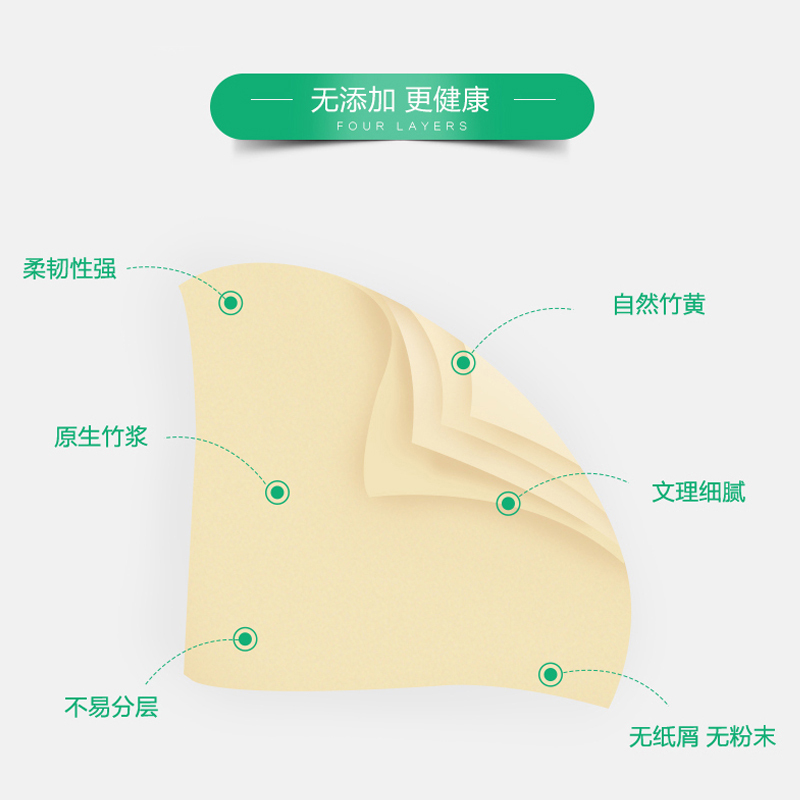 洁顺美 本色原品无芯卷纸面巾纸 家用 四层 卫生纸 12卷 700g