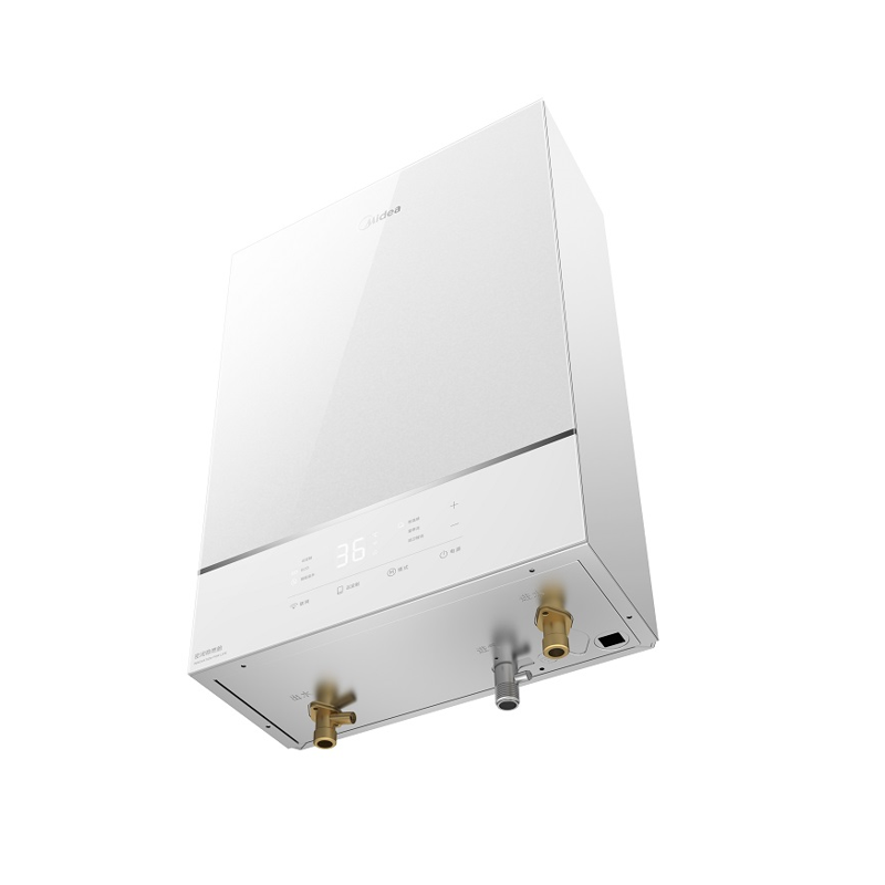 美的燃气热水器JSQ30-GX16M4 极地白 16升家用天然气 双变频恒温 下置风机 厨卫智洗 肌理玻璃全面屏高清大图