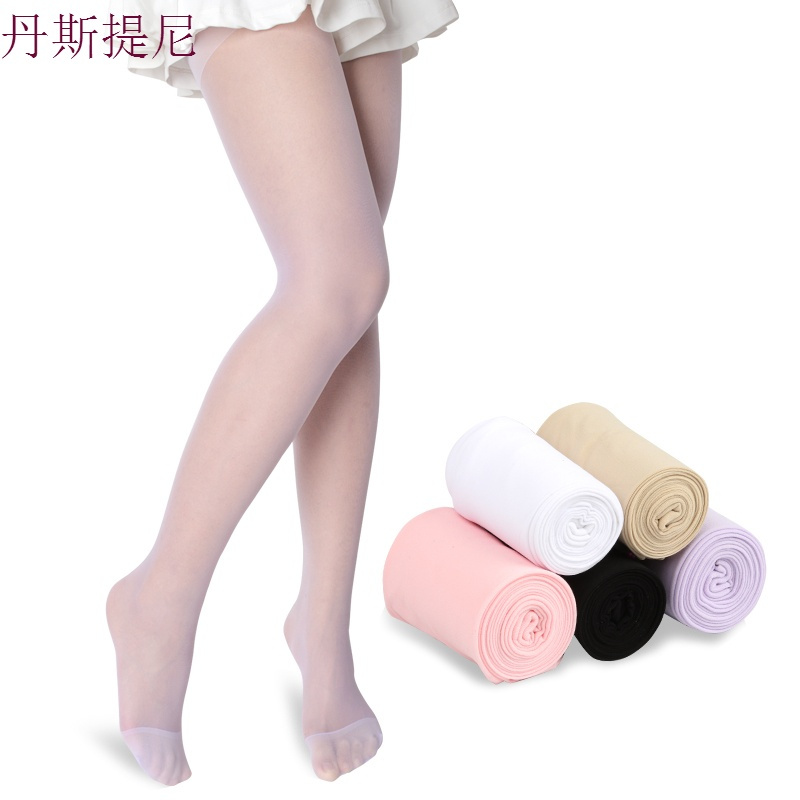 女童丝袜连裤袜夏季薄款宝宝白色练功纤薄跳舞儿童打底裤舞蹈袜子