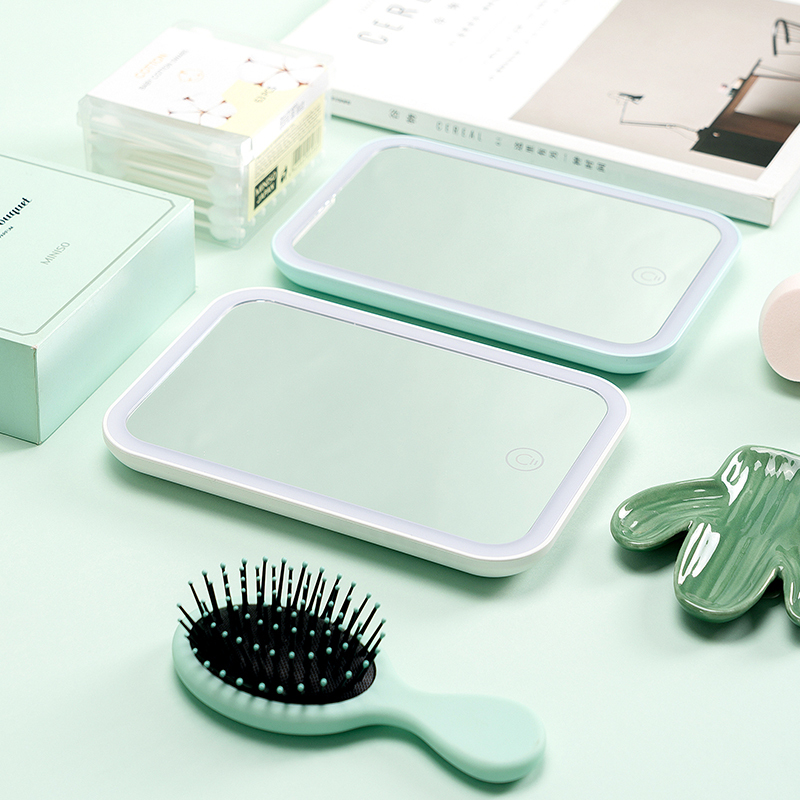 名创优品(miniso) LED化妆镜子简约桌面台式补光梳妆带灯美妆补妆镜