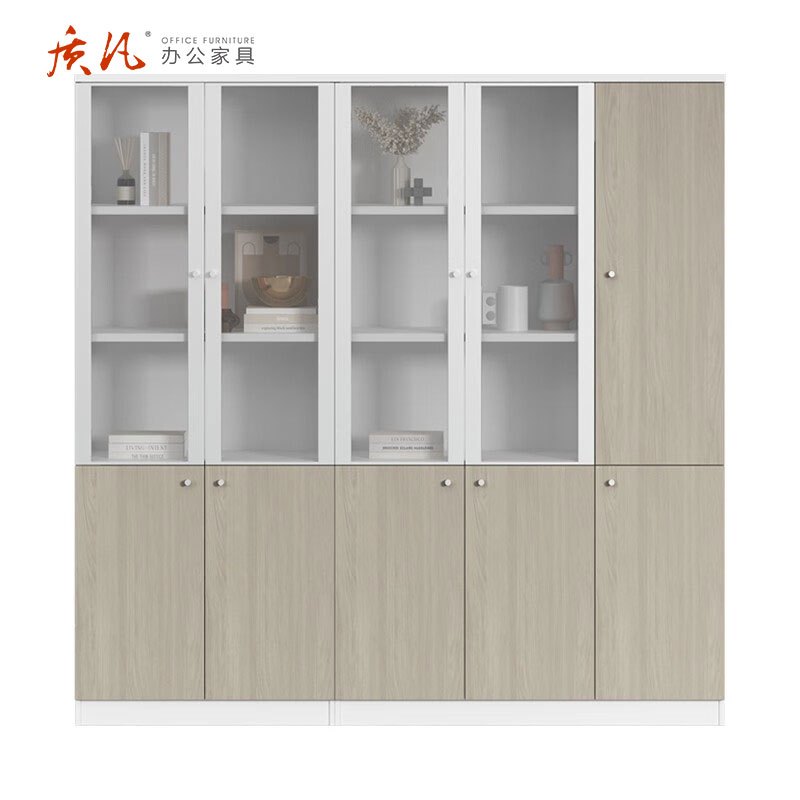 质凡现代简约办公对开门资料储物柜