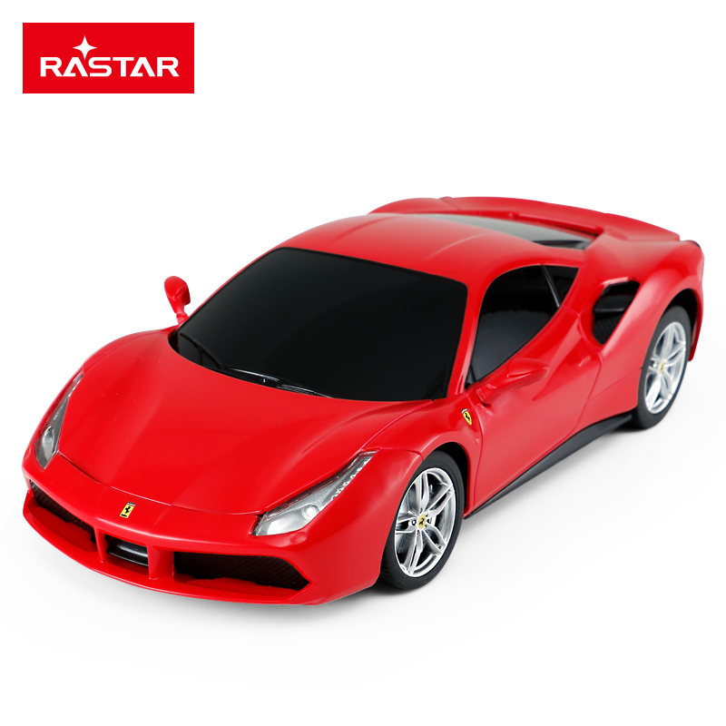 星辉(Rastar)1:24法拉利488 GTB遥控车 儿童玩具电动遥控汽车模型76000红色高清大图