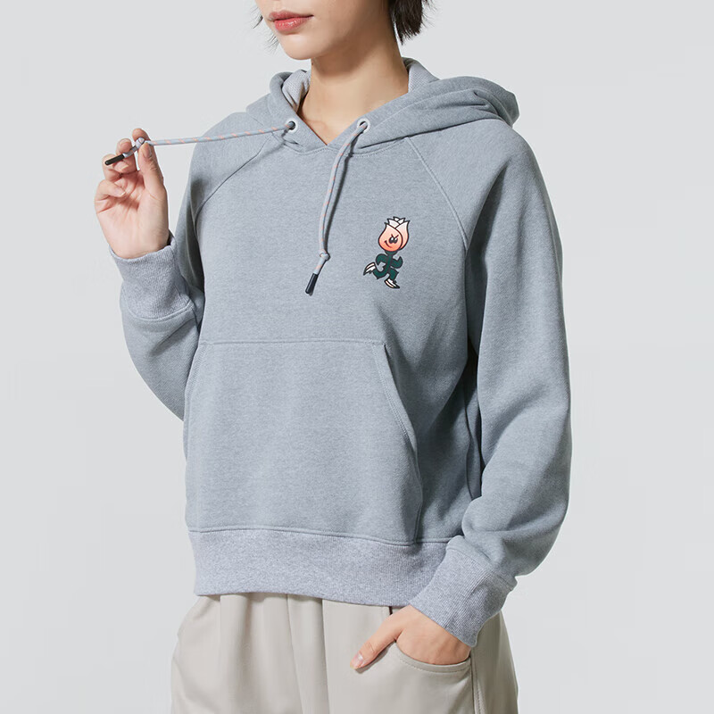 安德玛（UNDERARMOUR）卫衣女装新款户外出行运动服健身训练潮流时尚连帽套头衫1379834-011 ZP高清大图