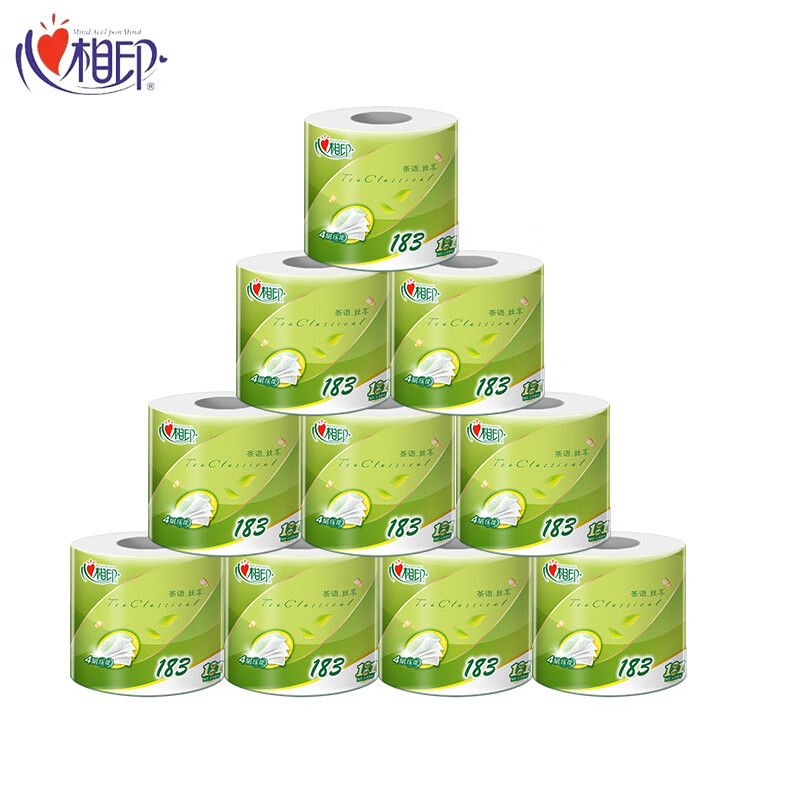 心相印 BT2010(提装)茶语丝享183克10粒装四层茶叶压花卷筒卫生纸