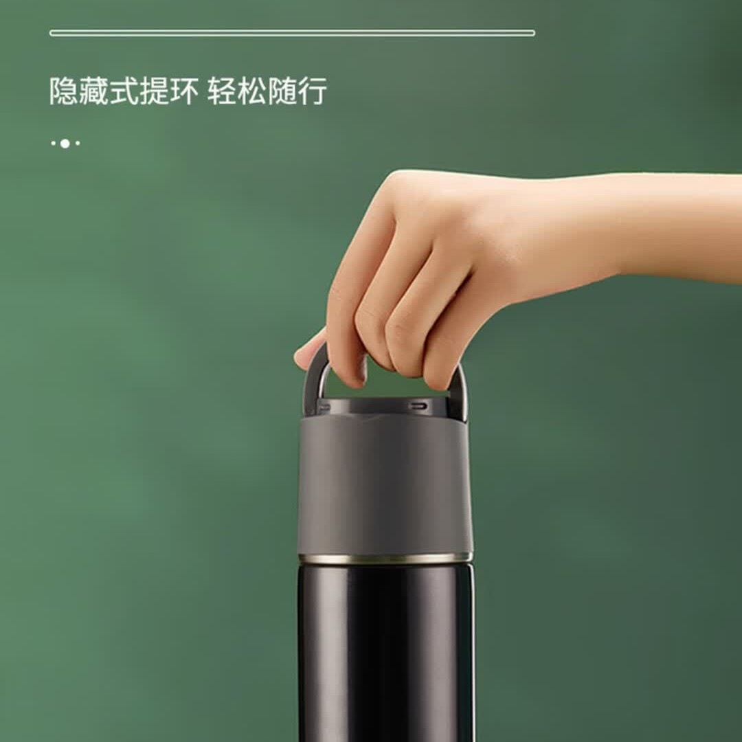 苏泊尔 500ML随享保温杯双层真空锁温一键开合316不锈钢便携水杯KC50HY30高清大图