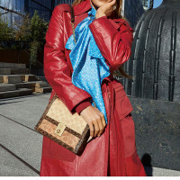COACH/蔻驰女包 斜挎包女士奥莱哈顿时尚女包 女单肩包 金属链条方包89068