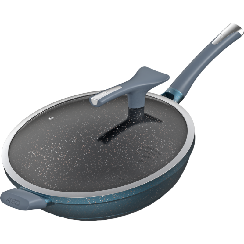 爱仕达(ASD)炒锅魔法石系列4-6人无烟不粘锅34cm能铁铲高端炒菜锅电磁炉通用旗舰正品CL34F2Q