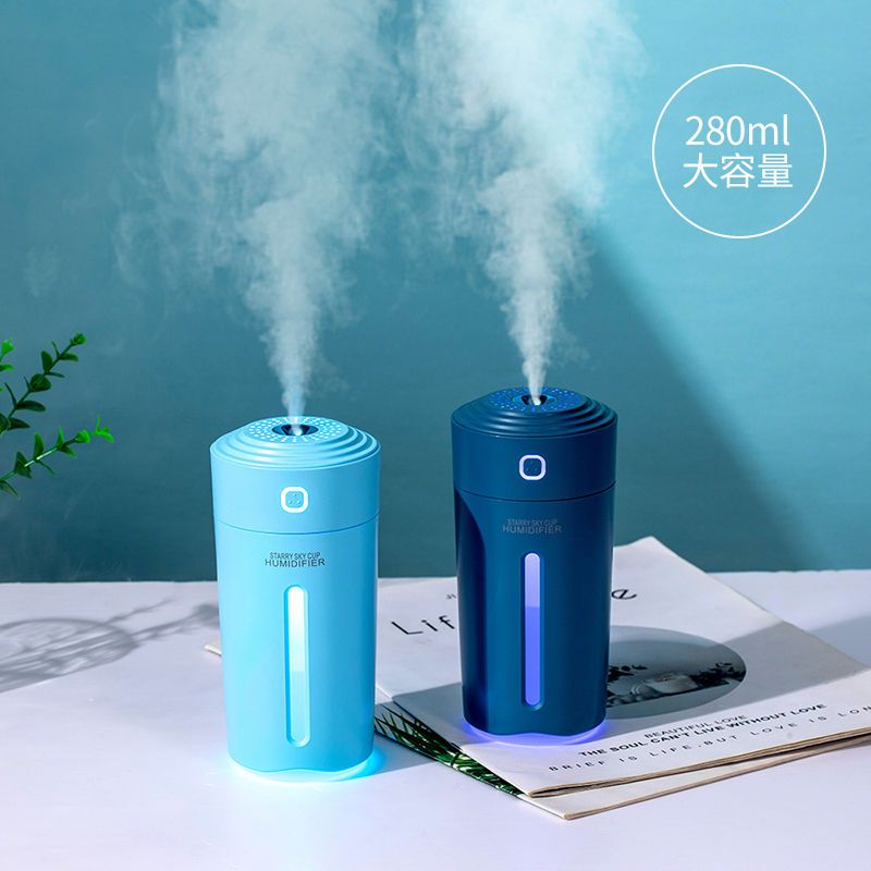 加湿器家用卧室大雾量迷你学生办公室大容量车载空气净化器香薰机|女神粉[升级标准版] 替换棉棒[5根]
