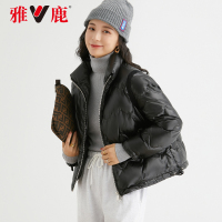 雅鹿羽绒服女短款时尚纯色立领白鸭绒2020新款面包派克服外套潮K