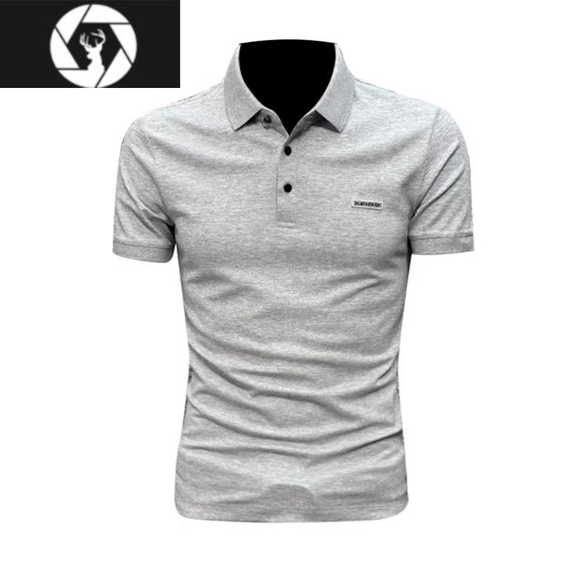 HongZun韩版休闲POLO衫男夏季潮牌2023新款修身高端青年翻领短袖t恤上衣
