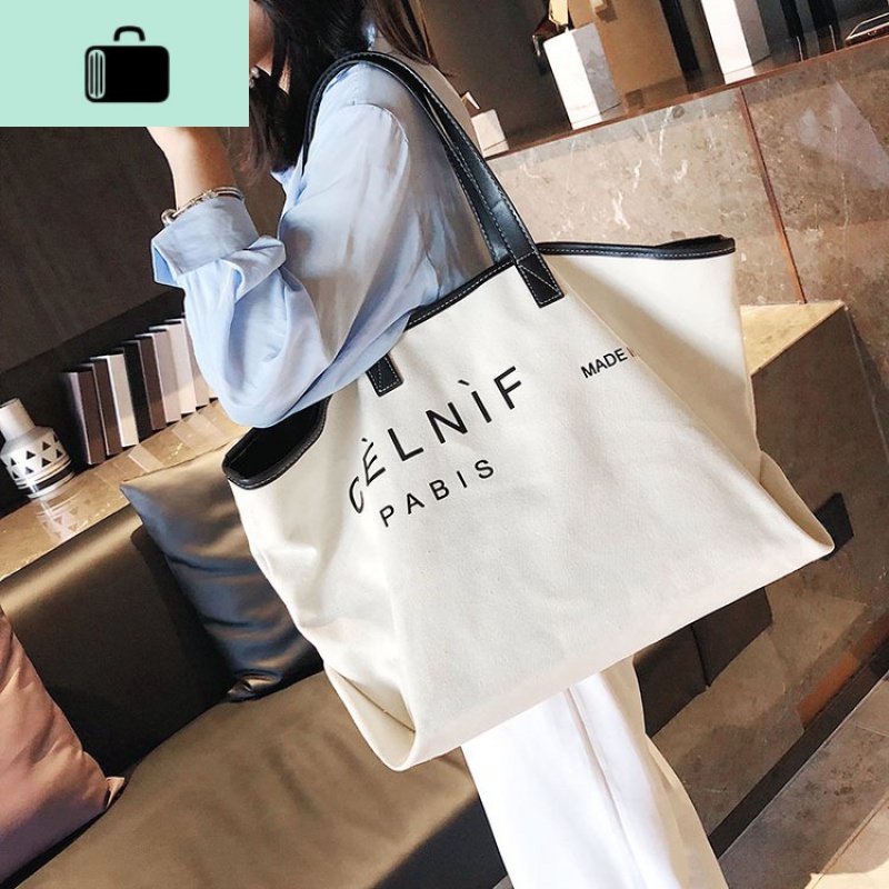 网红包包女2020夏季新款韩版时尚大容量ins帆布包简约百搭单肩包NEW LAKE女士单肩包