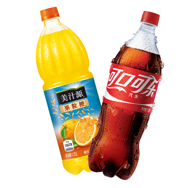美汁源(Minute Maid)可乐+果粒橙1L+1.25/提