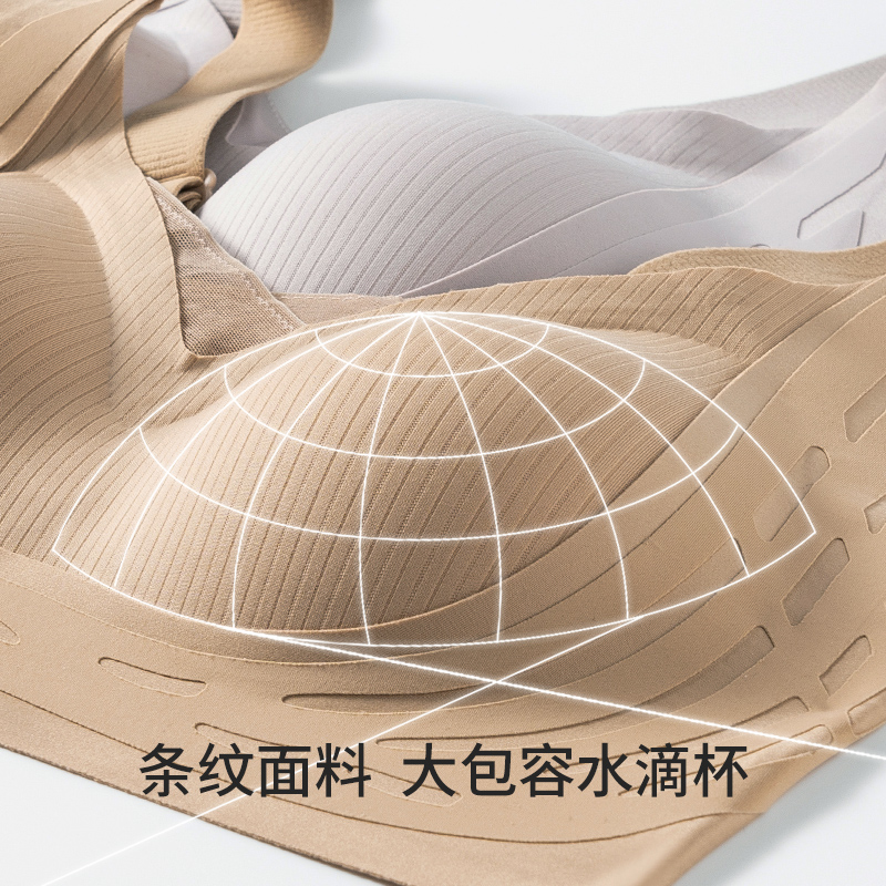 猫人内衣女小胸聚拢调整上托收副乳提拉防下垂无钢圈舒适无痕文胸高清大图